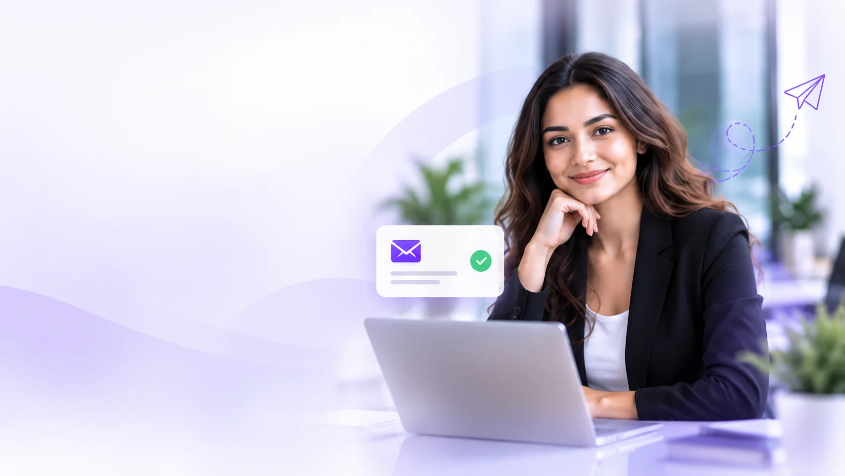 Business professional working on email communication for SMTPPrime